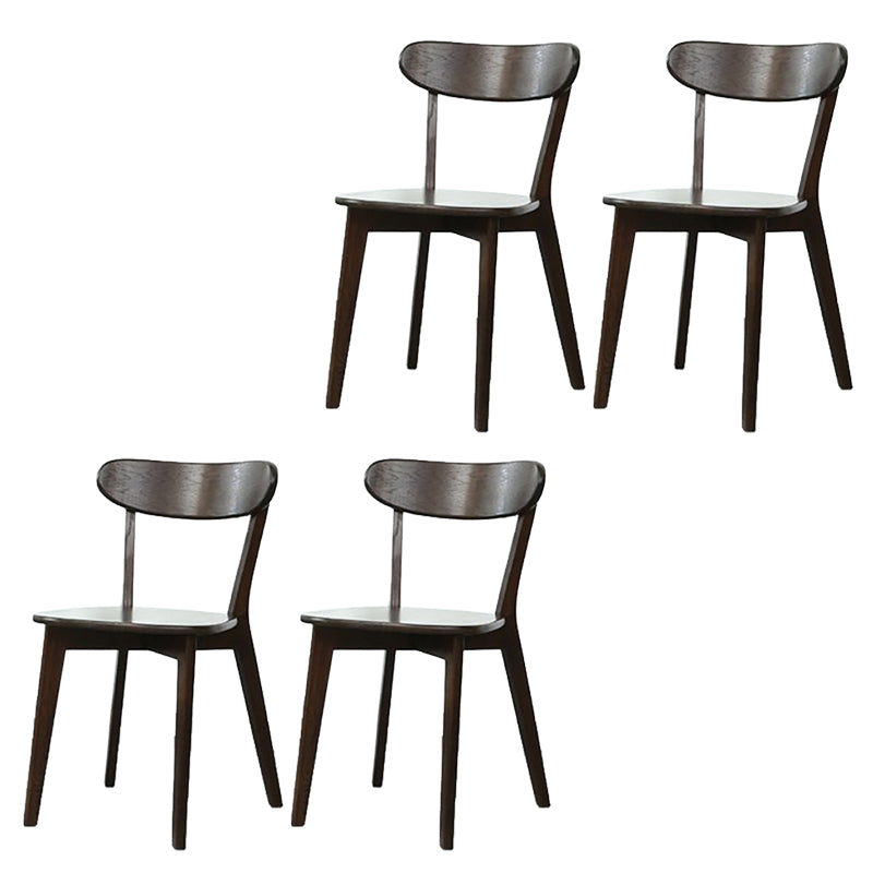 Modern Armless Backrest Wood Chair with Oak Legs for Dining Room