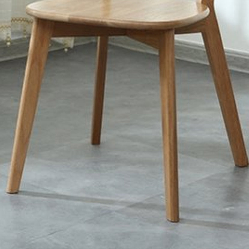 Modern Armless Backrest Wood Chair with Oak Legs for Dining Room
