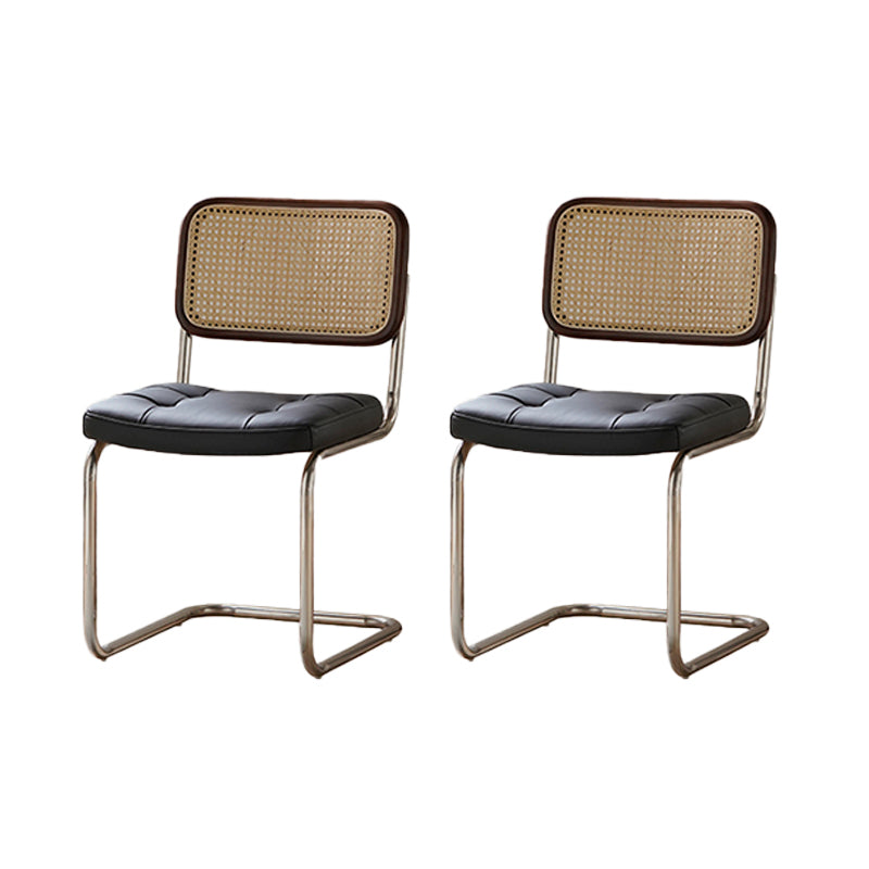 Modern Backrest Cushion Chair with Metal Base for Dining Room
