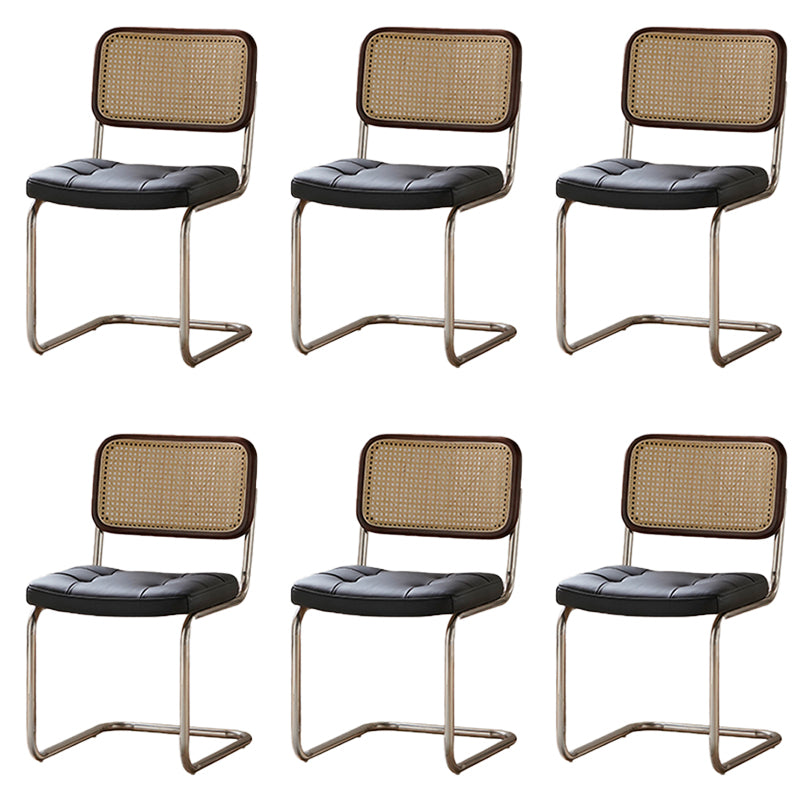 Modern Backrest Cushion Chair with Metal Base for Dining Room