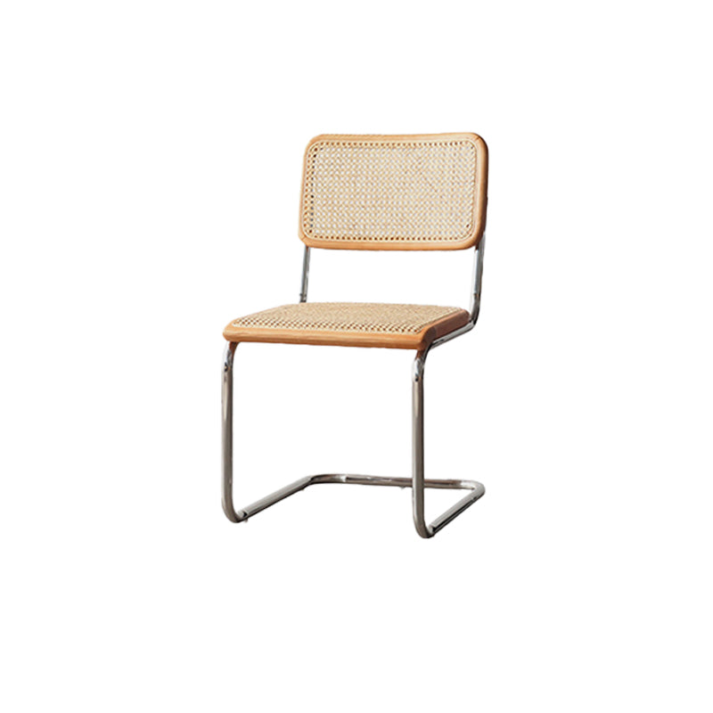 Modern Backrest Cushion Chair with Metal Base for Dining Room