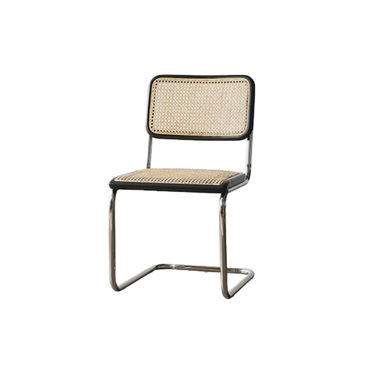 Modern Backrest Cushion Chair with Metal Base for Dining Room