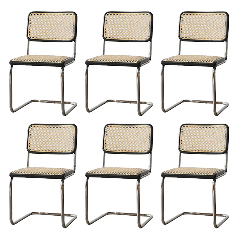 Modern Backrest Cushion Chair with Metal Base for Dining Room