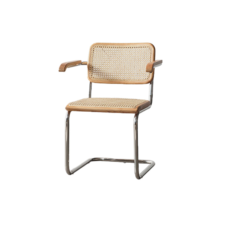 Modern Backrest Cushion Chair with Metal Base for Dining Room