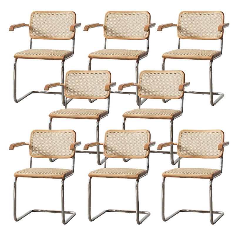 Modern Backrest Cushion Chair with Metal Base for Dining Room