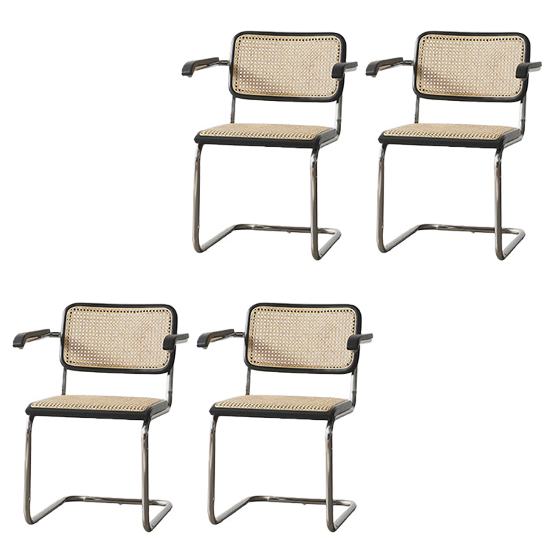 Modern Backrest Cushion Chair with Metal Base for Dining Room