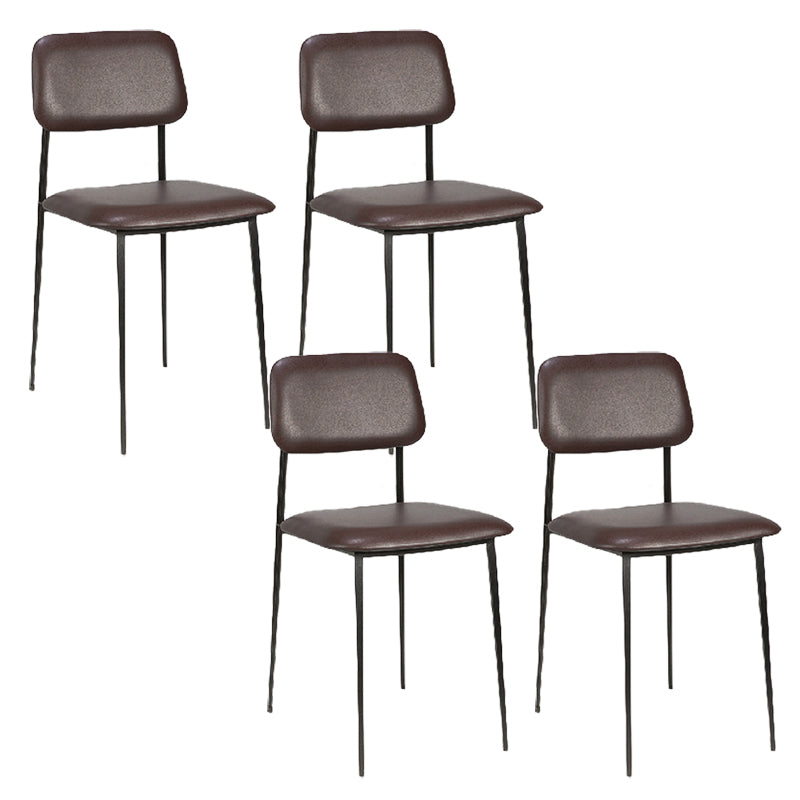 Contemporary Side Chair Metal Open Back Dining Room Chair for Home