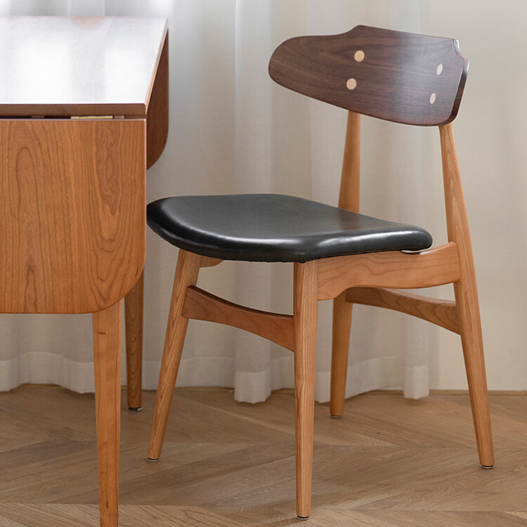Contemporary Style Side Chair Wood Open Back Dining Room Chair for Home
