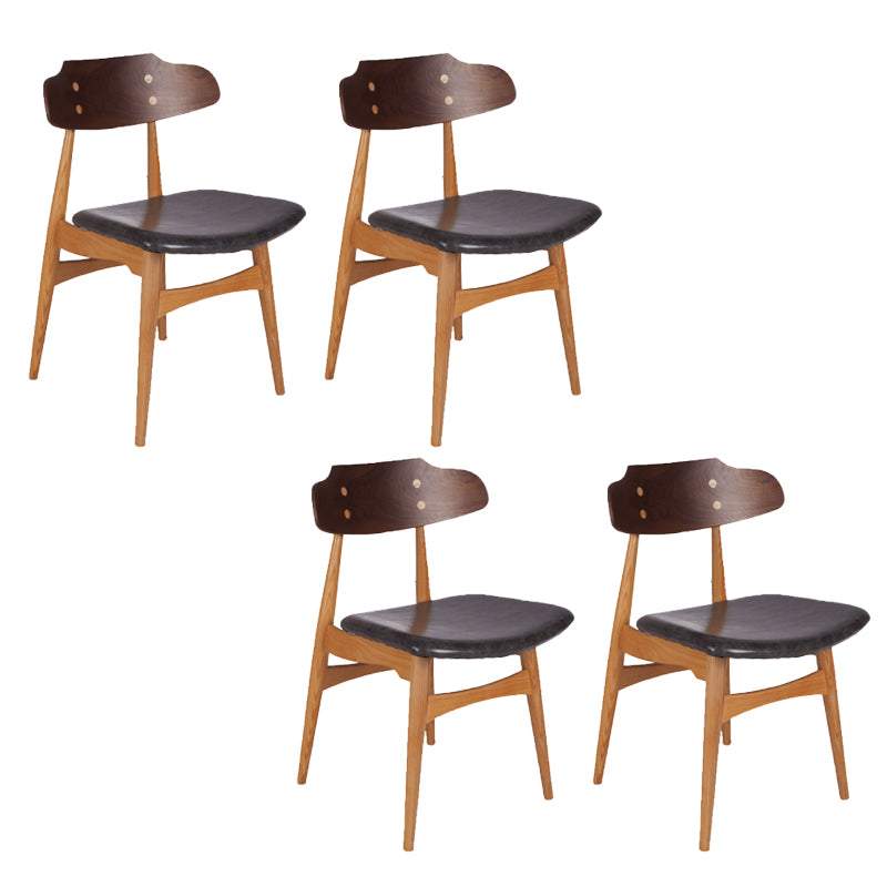 Contemporary Style Side Chair Wood Open Back Dining Room Chair for Home