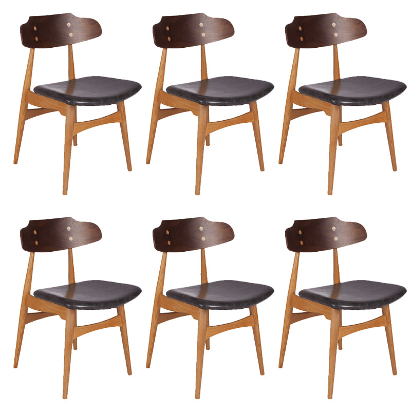 Contemporary Style Side Chair Wood Open Back Dining Room Chair for Home