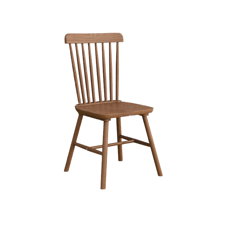 Modern Armless Backrest Chair with Rubber Wood Legs for Dining Room