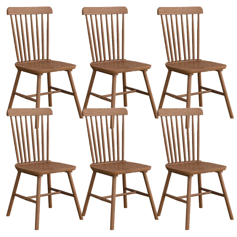 Modern Armless Backrest Chair with Rubber Wood Legs for Dining Room