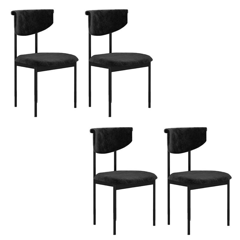 Nordic Armless Backrest Cushion Chair with Metal Legs for Dining Room