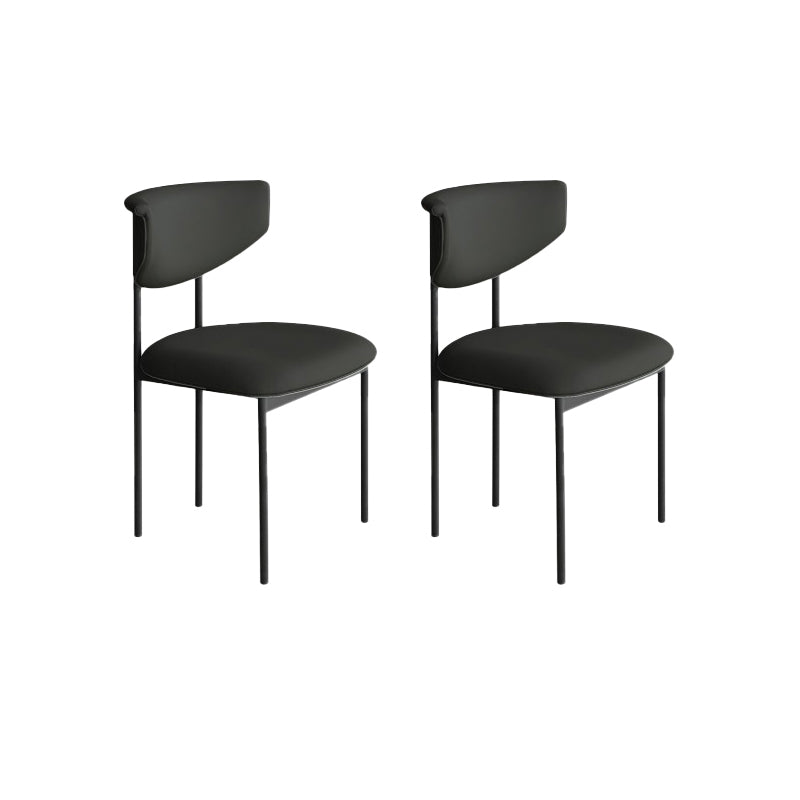 Nordic Armless Backrest Cushion Chair with Metal Legs for Dining Room