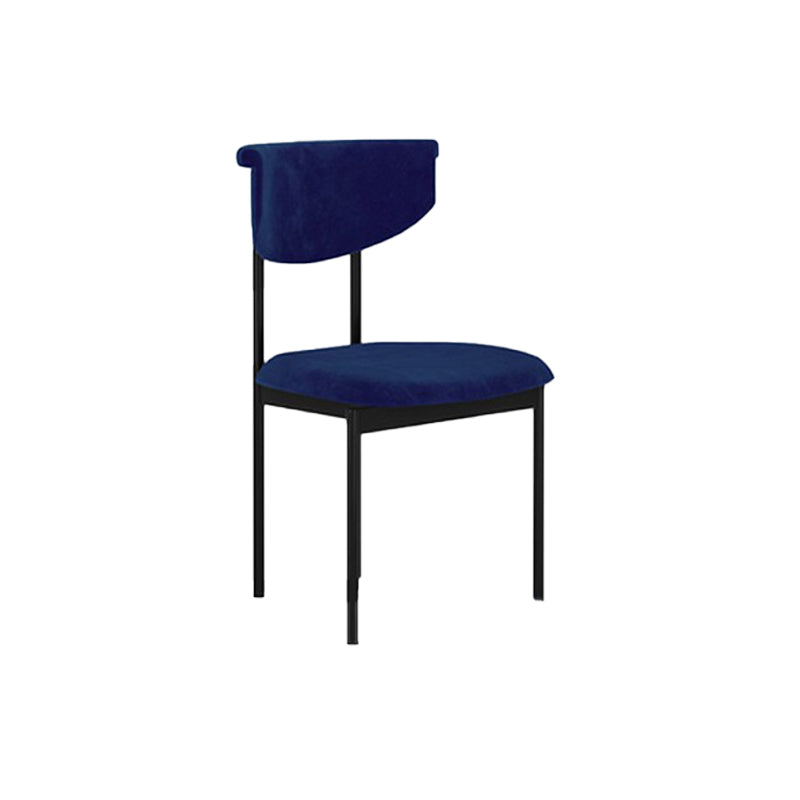 Nordic Armless Backrest Cushion Chair with Metal Legs for Dining Room