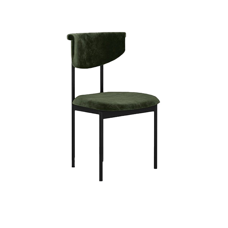 Nordic Armless Backrest Cushion Chair with Metal Legs for Dining Room
