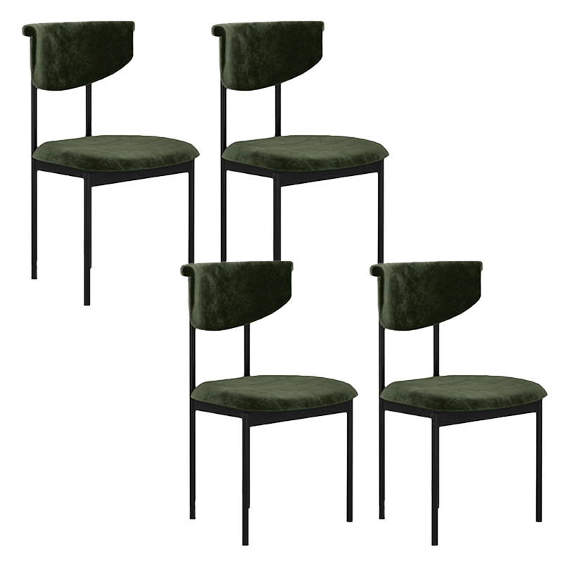 Nordic Armless Backrest Cushion Chair with Metal Legs for Dining Room