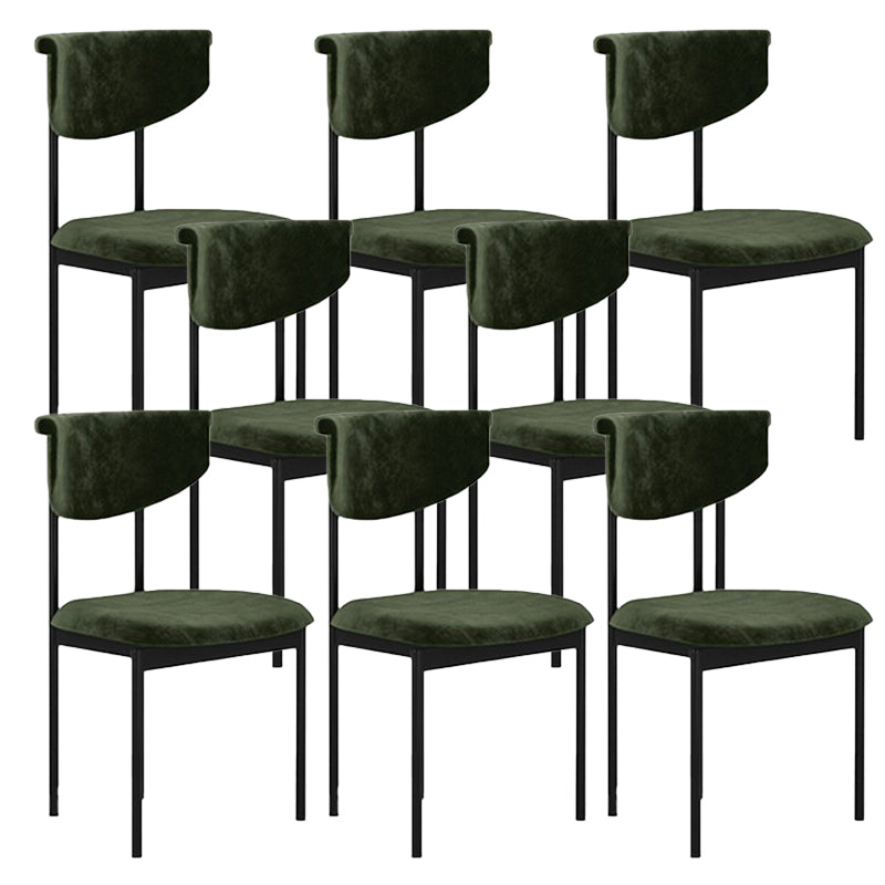 Nordic Armless Backrest Cushion Chair with Metal Legs for Dining Room