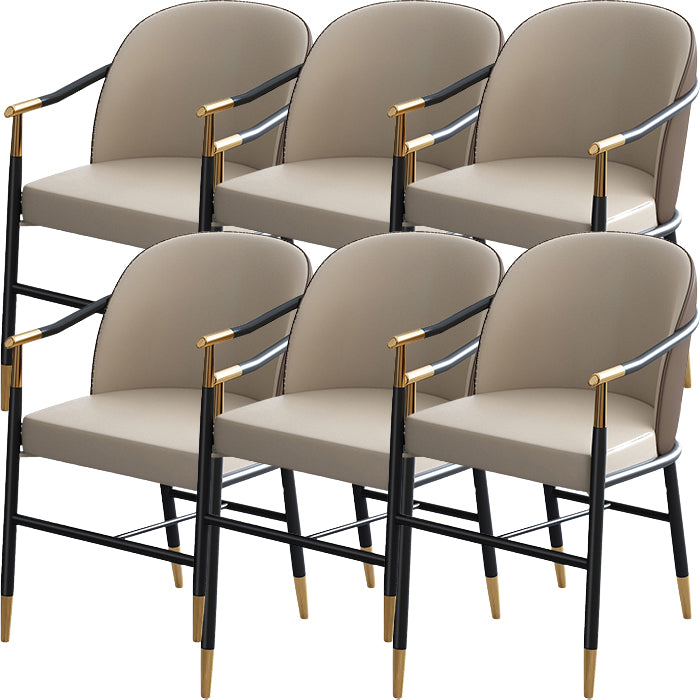 Modern Backrest Armrest Cushion Chair with Metal Legs for Living Room