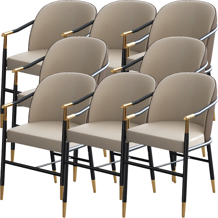 Modern Backrest Armrest Cushion Chair with Metal Legs for Living Room