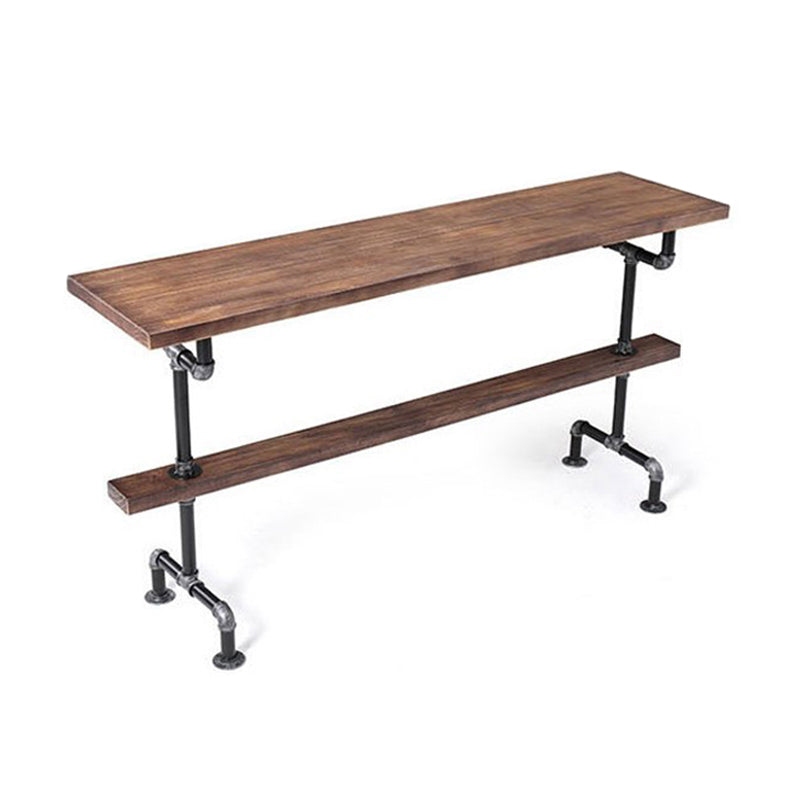 1/4/7 Pieces Industrial Rectangular Wood Top Pub Table with Metal Bar Stool Set