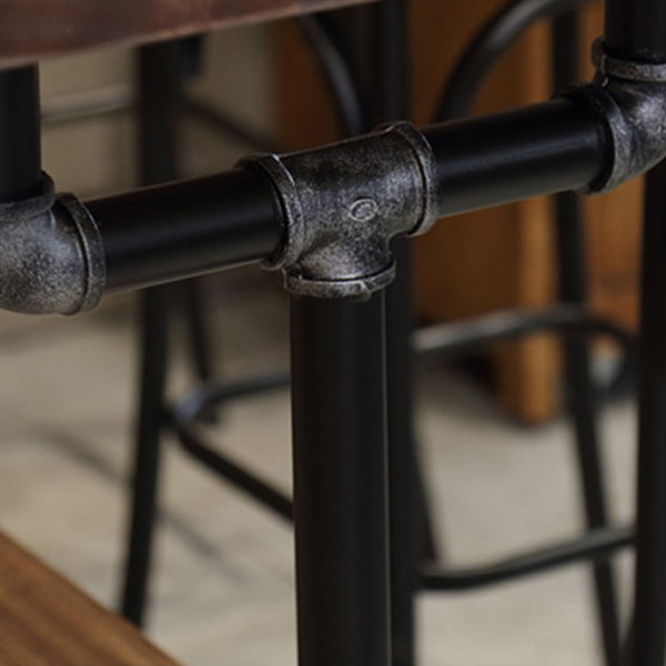 1/4/7 Pieces Industrial Rectangular Wood Top Pub Table with Metal Bar Stool Set