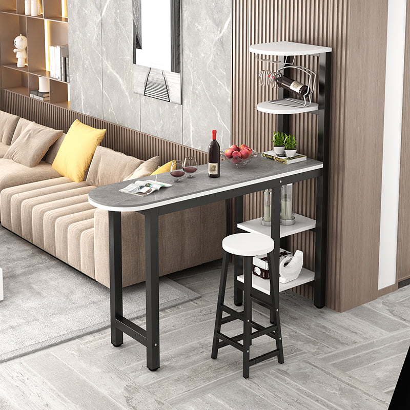 1/2 Piece Pub Dining Set Glam Style Bar Table with Metal Stool