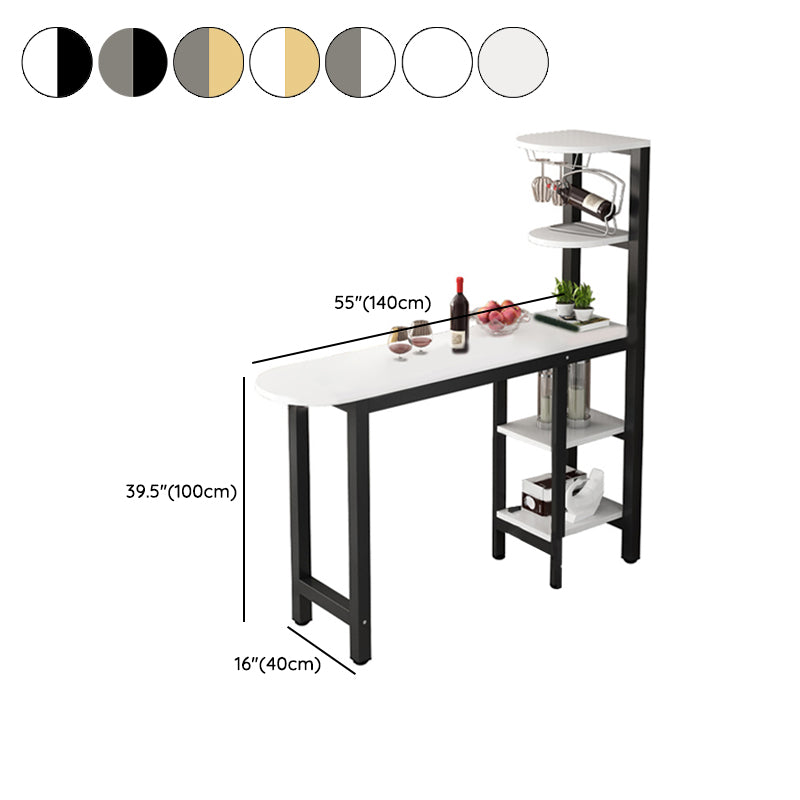 1/2 Piece Pub Dining Set Glam Style Bar Table with Metal Stool