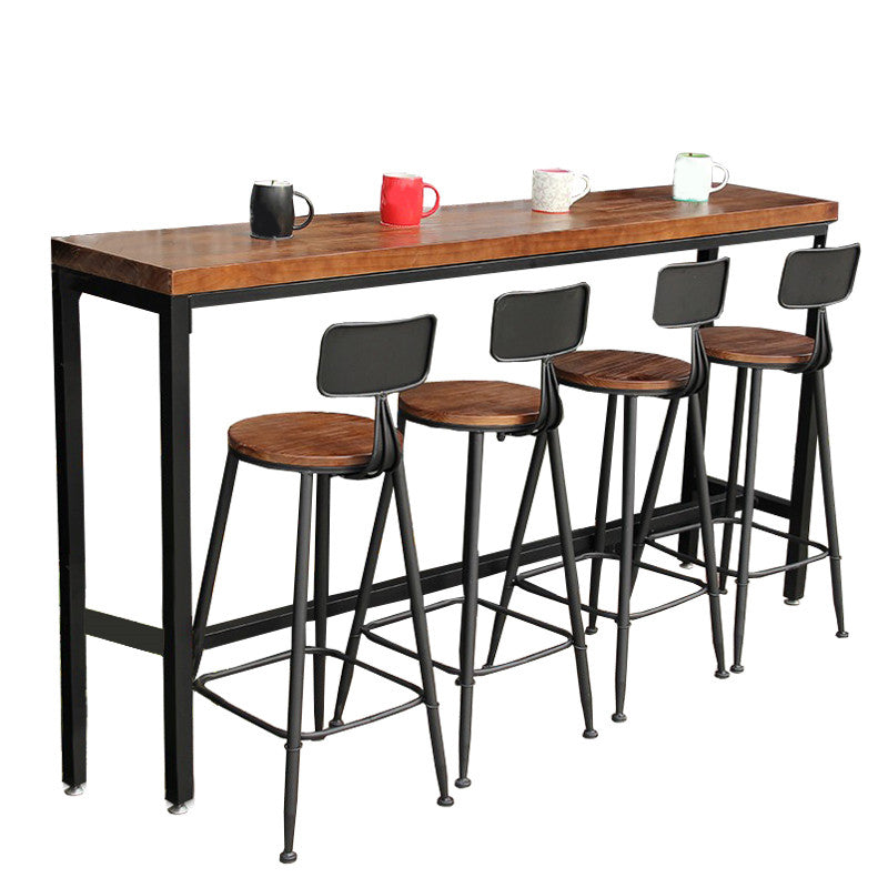 Rectangle Bar Pub Table Set 1/5 Pcs Iron Frame Bar Table and Stools