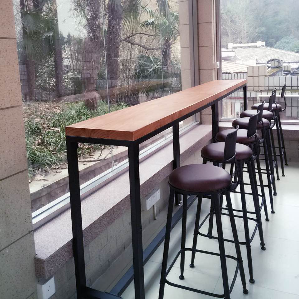 Rectangle Bar Pub Table Set 1/5 Pcs Iron Frame Bar Table and Stools