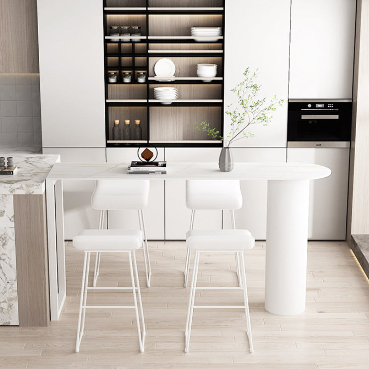 White Counter Wine Table Double Pedestal Pub Height Dining Table