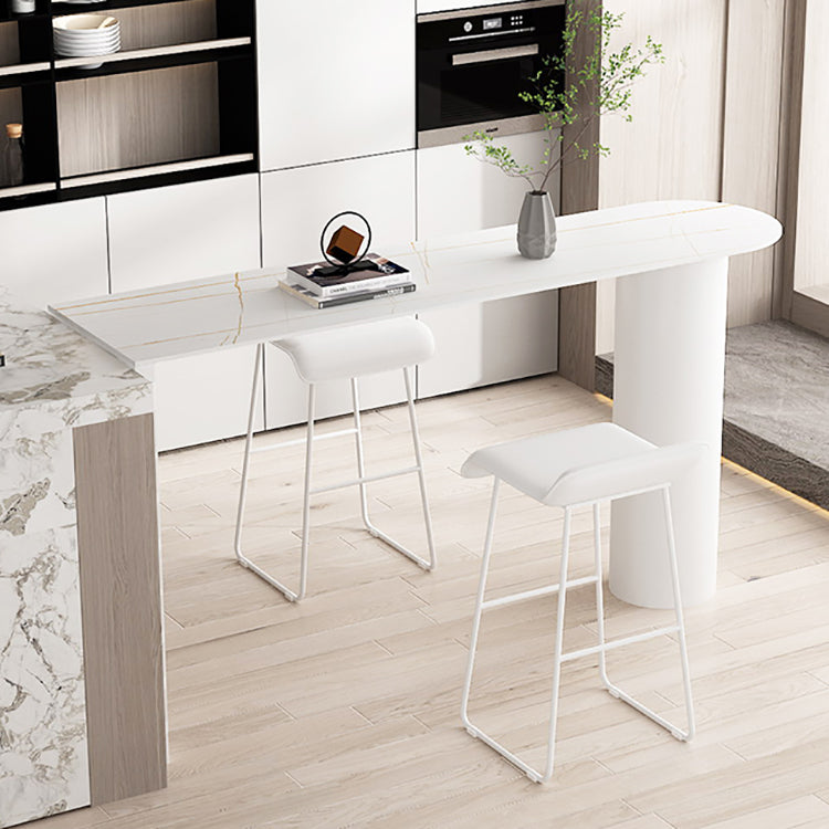 White Counter Wine Table Double Pedestal Pub Height Dining Table