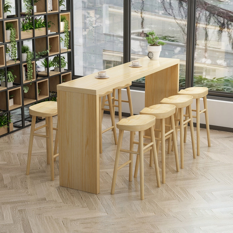 Modern Bar Dining Table Rectangle Wooden Frame Bar Table for Kitchen