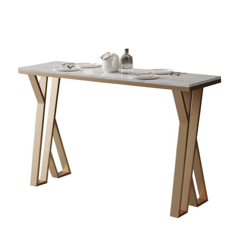 Glam Stone Bar Dining Table Rectangle Bar Table for Cafe And Bar