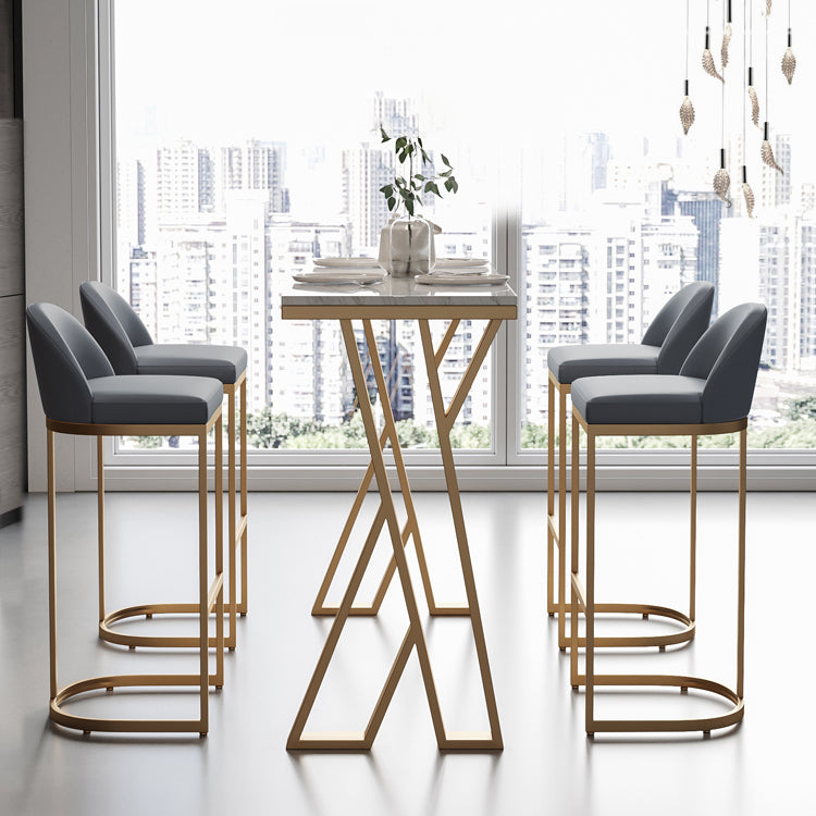 Glam Stone Bar Dining Table Rectangle Bar Table for Cafe And Bar