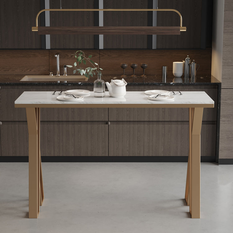 Glam Stone Bar Dining Table Rectangle Bar Table for Cafe And Bar