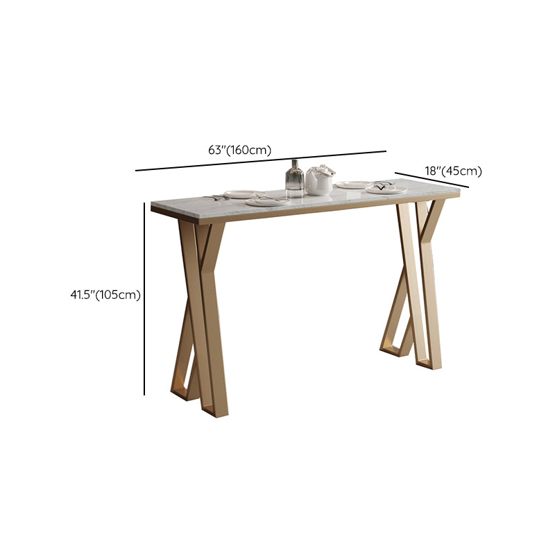 Glam Stone Bar Dining Table Rectangle Bar Table for Cafe And Bar