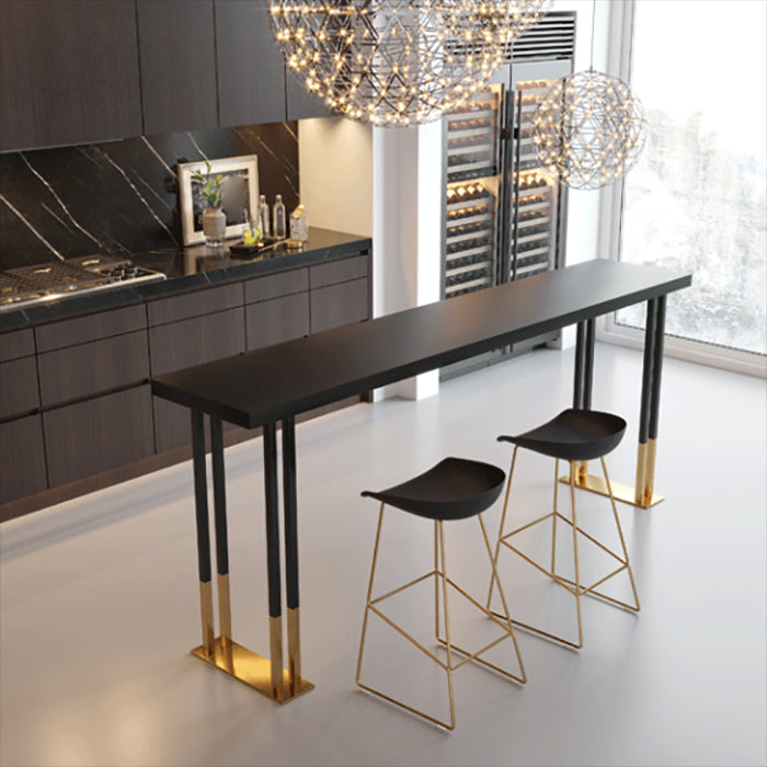 Black and Gold Pub Height Dining Table Glam Counter Wine Table