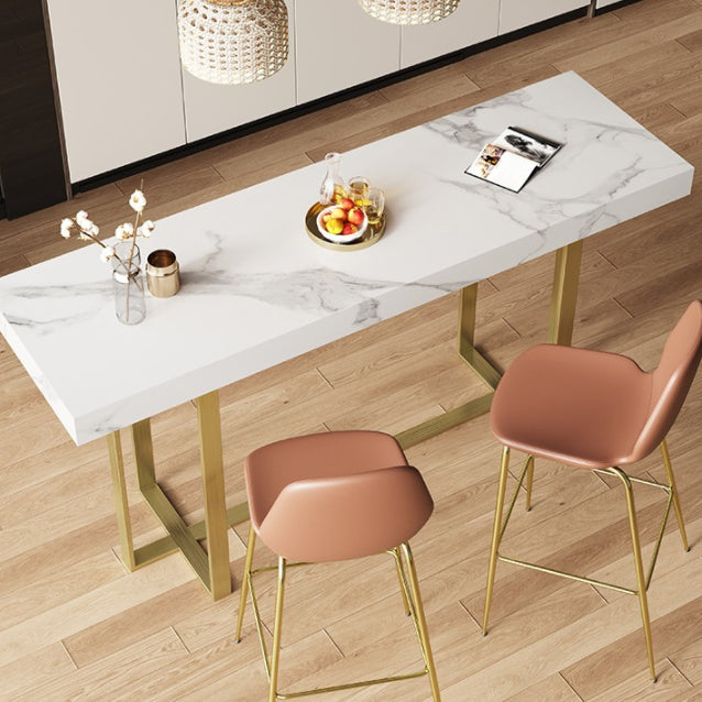 Rectangle Bistro Accent Dining Table Glam Pub Height Dining Table