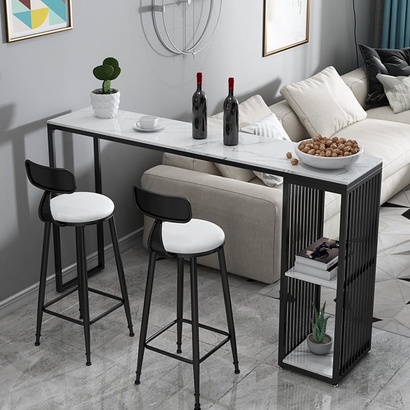 Modern Style Rectangle Bar Table Storable Stone Table for Living Room