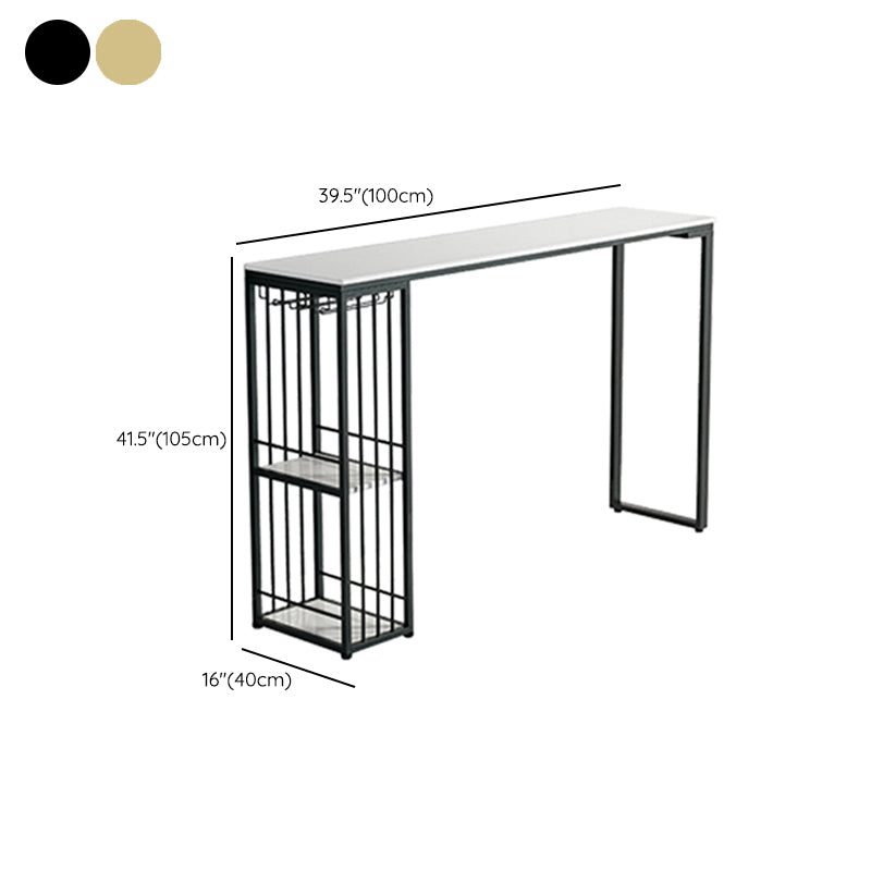 Rectangle Counter Wine Table Faux Marble Counter Height Dining Table