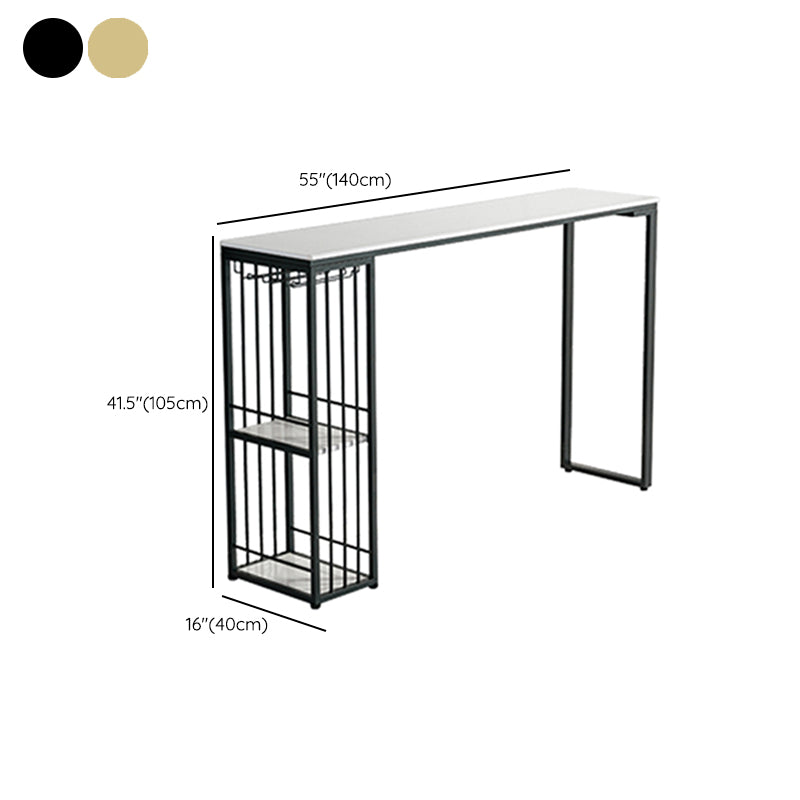 Rectangle Counter Wine Table Faux Marble Counter Height Dining Table
