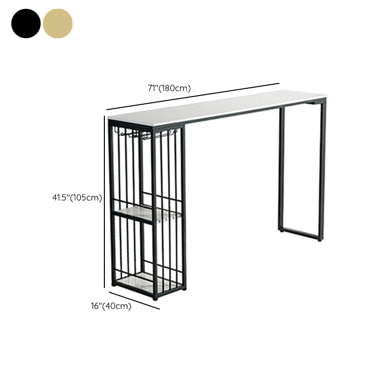 Rectangle Counter Wine Table Faux Marble Counter Height Dining Table