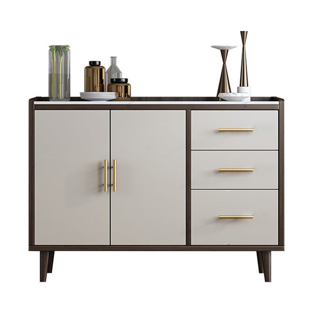 Glam Sideboard Cabinet Stone Sideboard Table with Legs for Kitchen