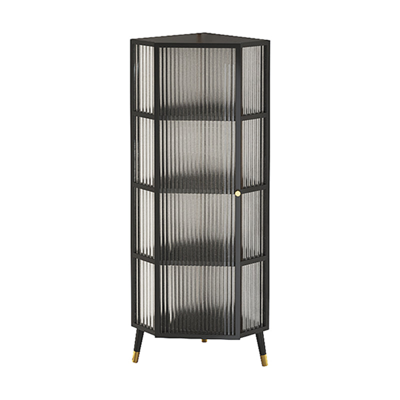 Contemporary Curio Cabinet Metal Corner Unit Buffet Cabinet for Dining Room
