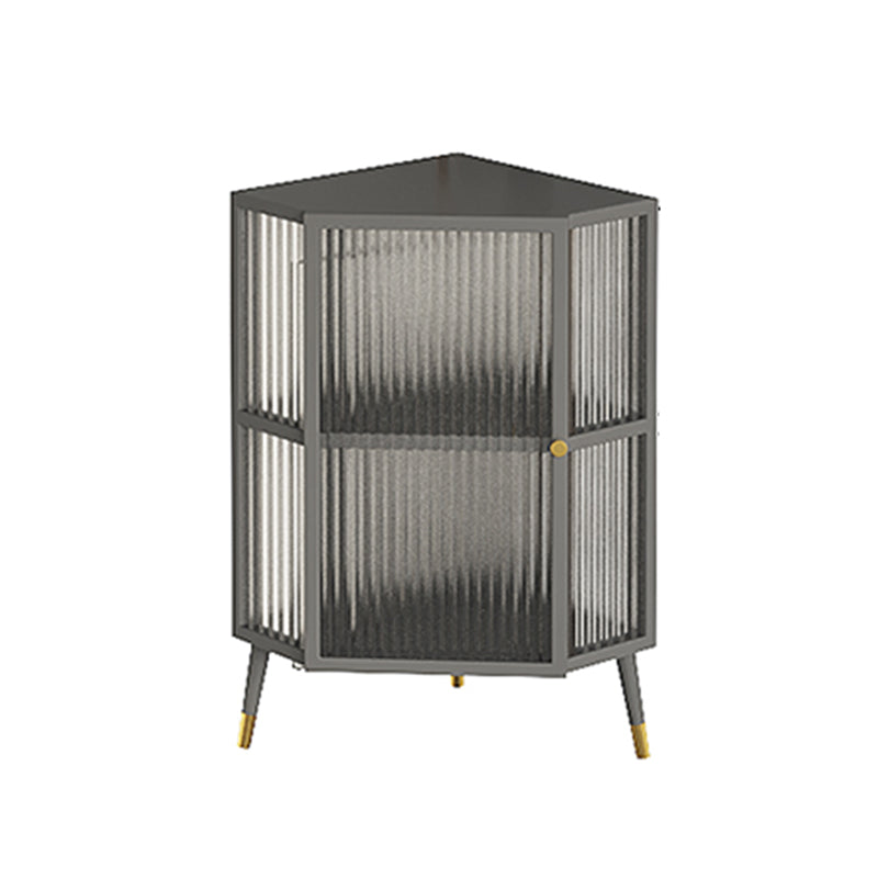 Contemporary Curio Cabinet Metal Corner Unit Buffet Cabinet for Dining Room