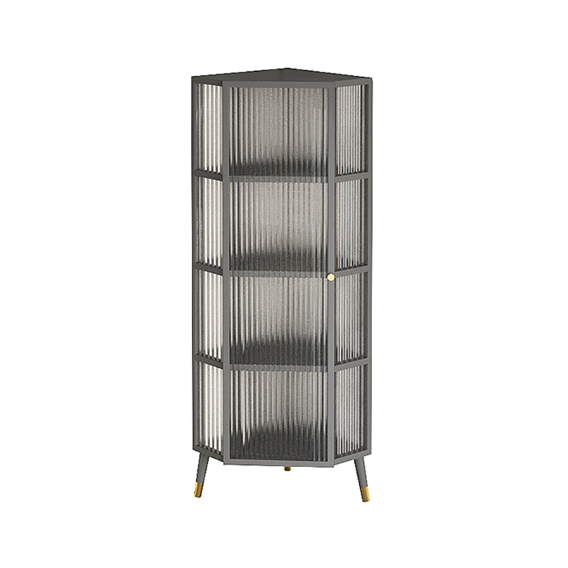 Contemporary Curio Cabinet Metal Corner Unit Buffet Cabinet for Dining Room