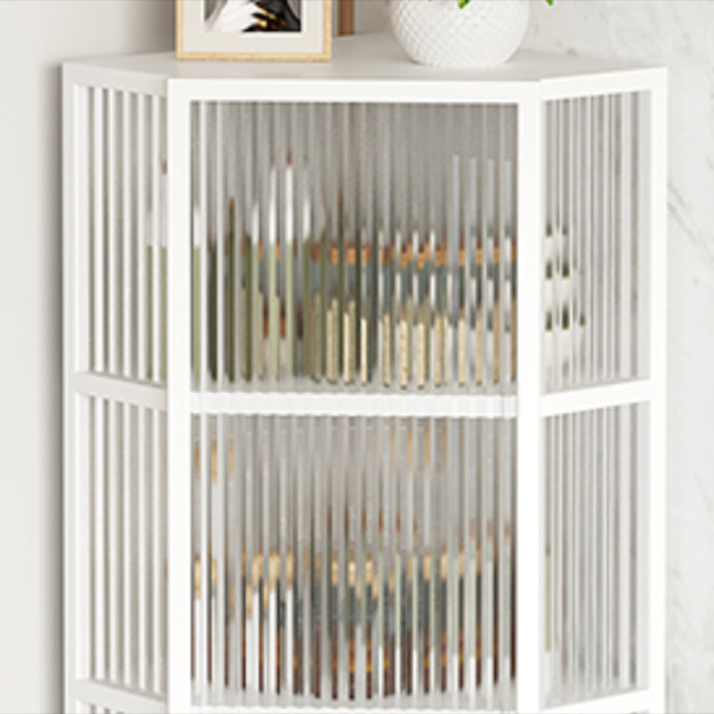 Contemporary Curio Cabinet Metal Corner Unit Buffet Cabinet for Dining Room