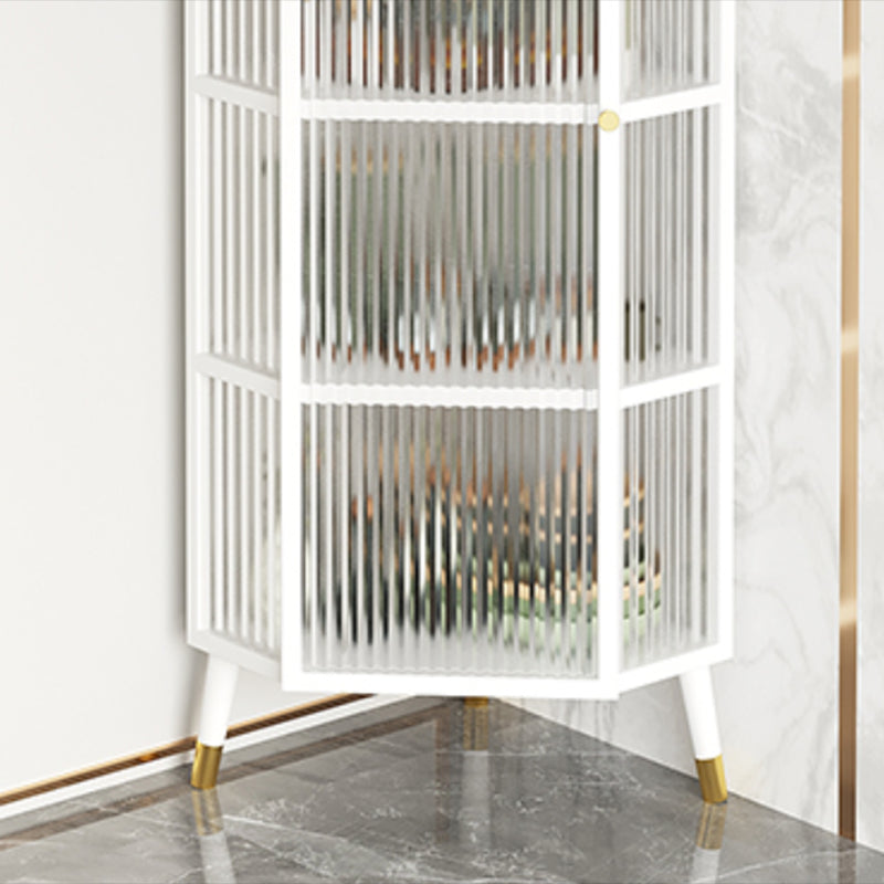Contemporary Curio Cabinet Metal Corner Unit Buffet Cabinet for Dining Room