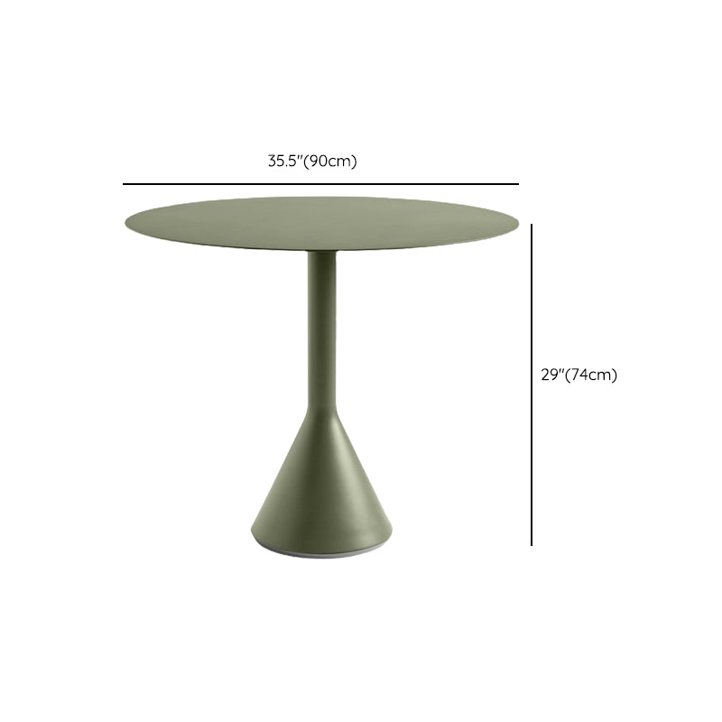 Iron Courtyard Table Set Circular with Armchair, 29.1-inch High